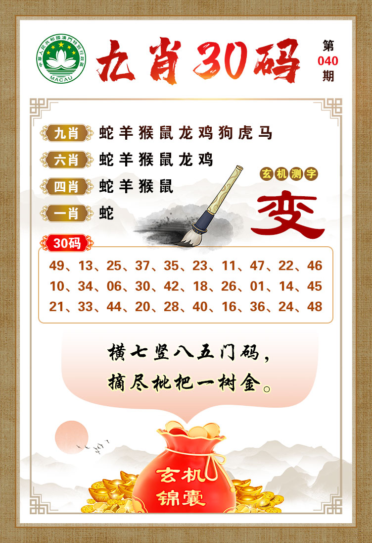 2025040期九肖30码