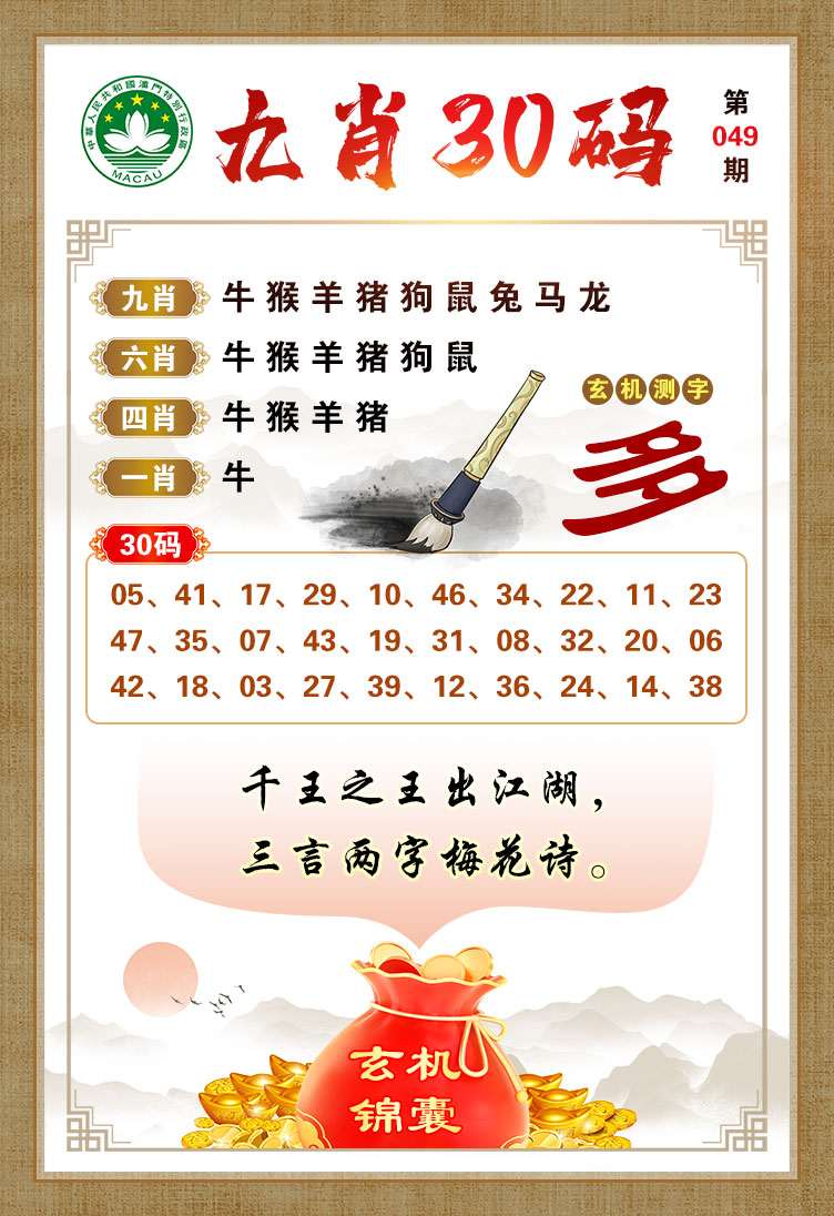 2025049期九肖30码