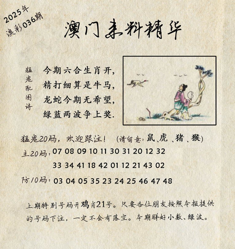 2025036期澳门来料精华