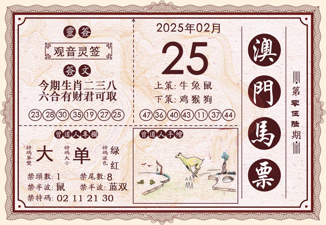 2025056期澳门马票