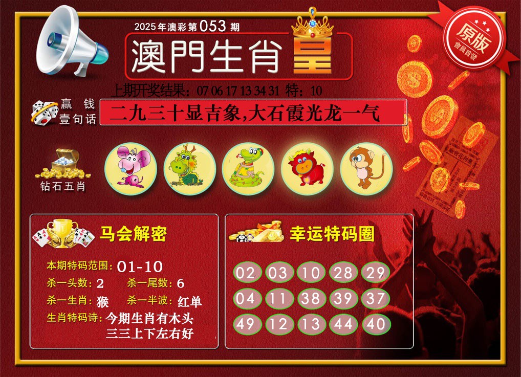 2025053期澳门生肖皇