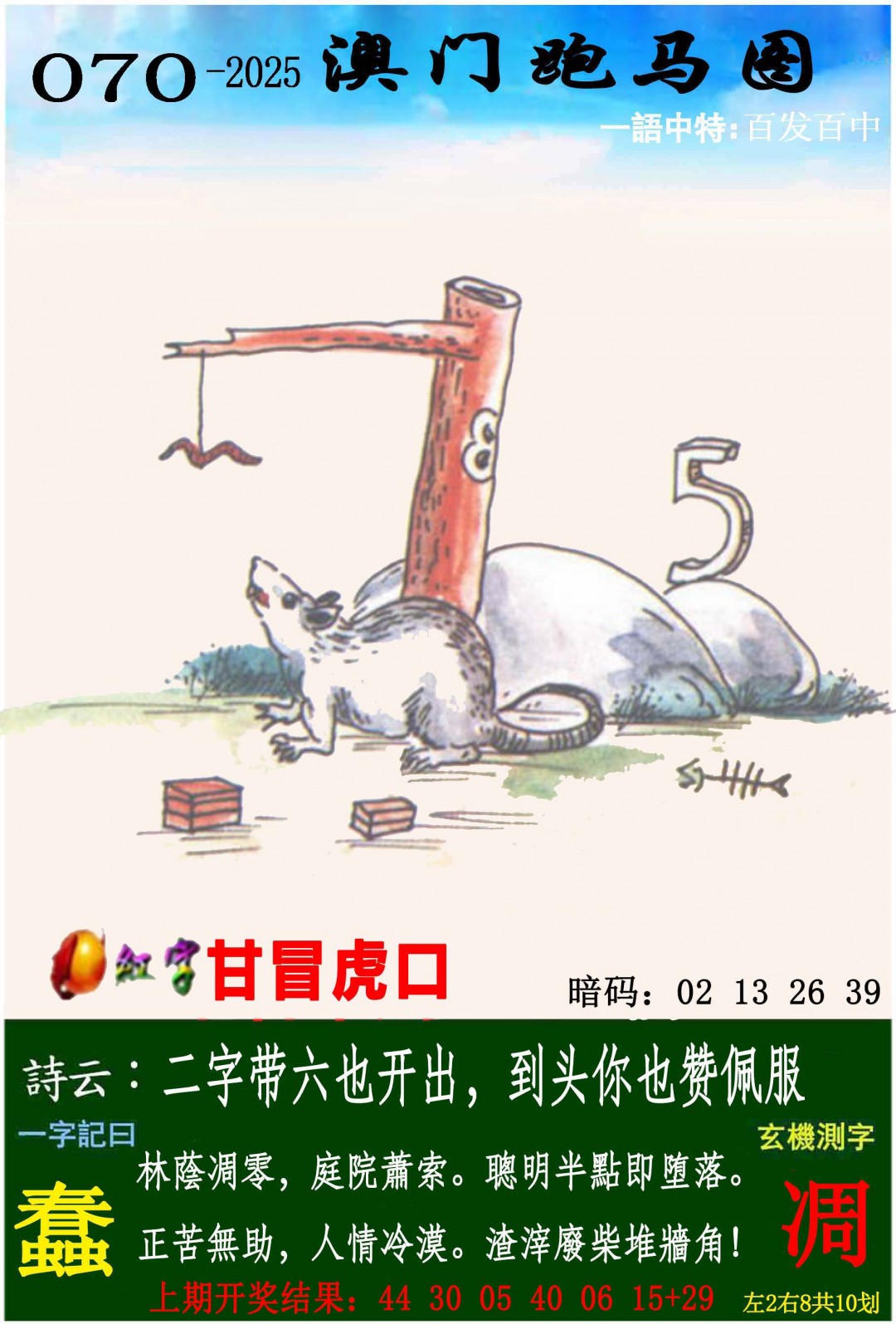 2025070期跑马图