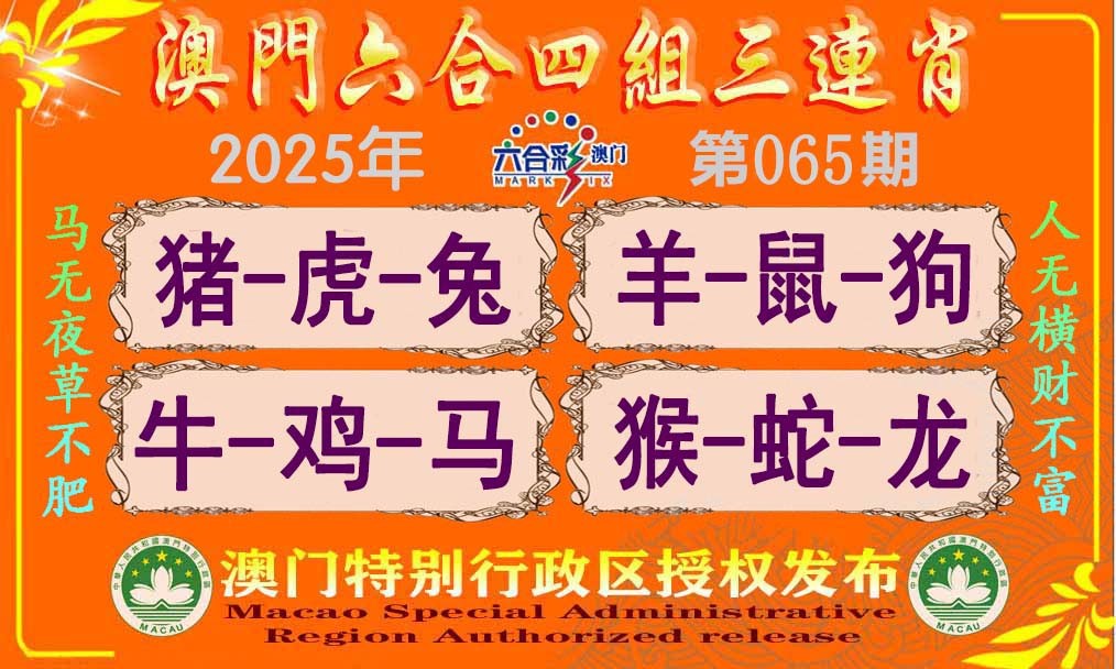 2025065期六合四组三连肖