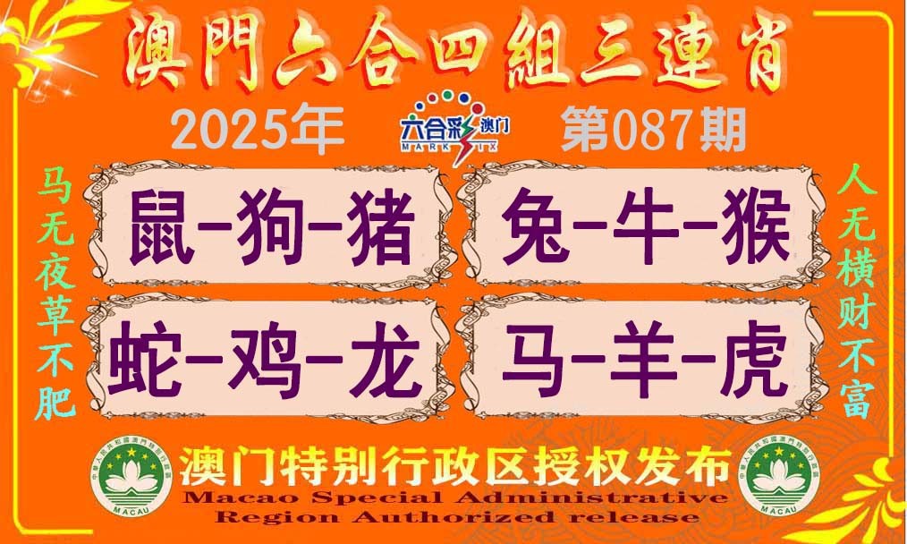 2025087期六合四组三连肖
