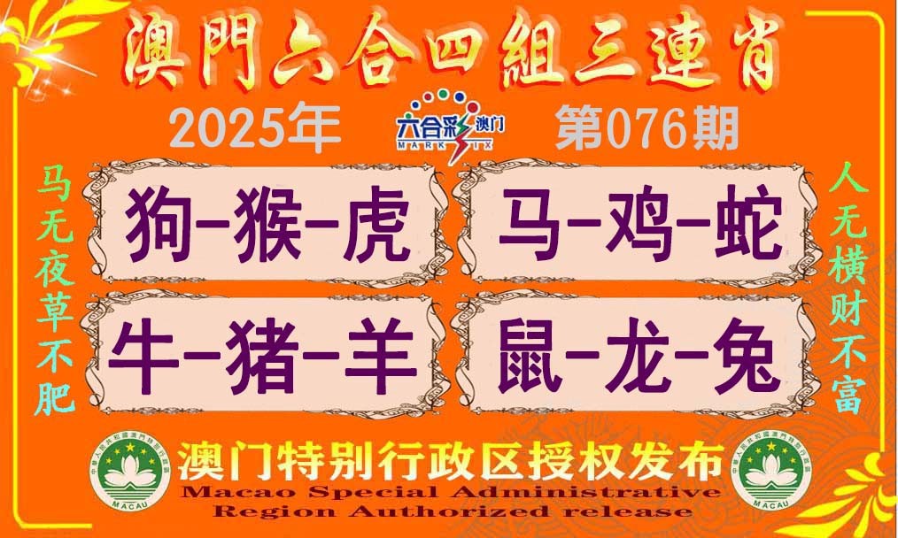 2025076期六合四组三连肖