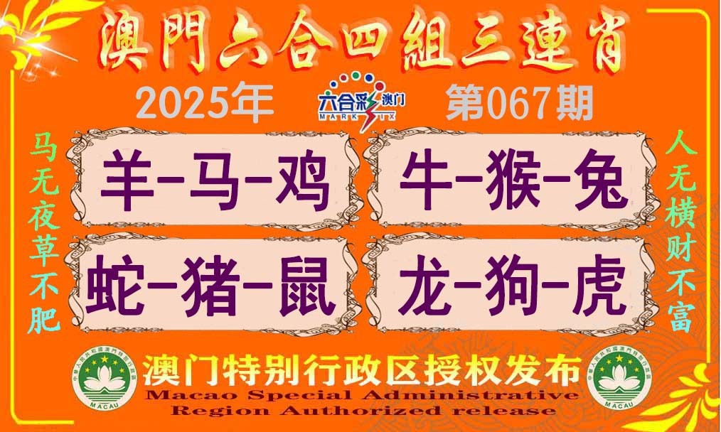 2025067期六合四组三连肖