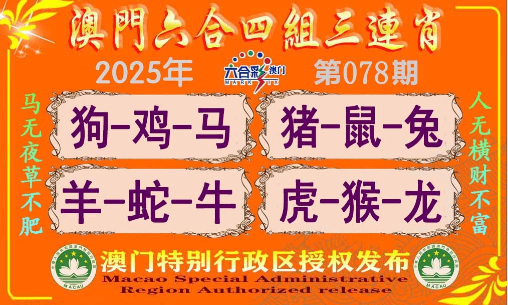 2025078期六合四组三连肖