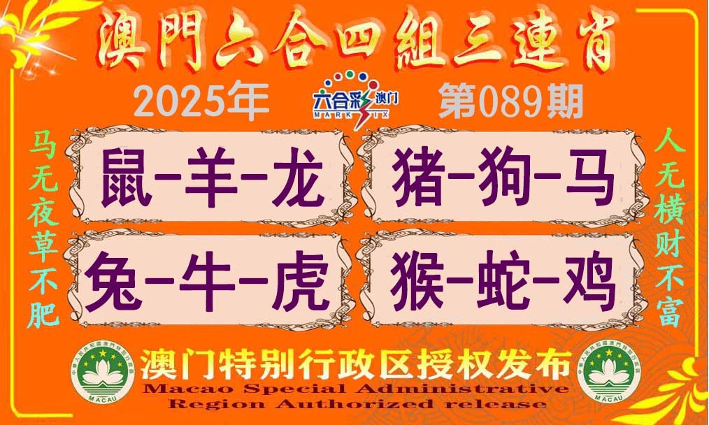 2025089期六合四组三连肖