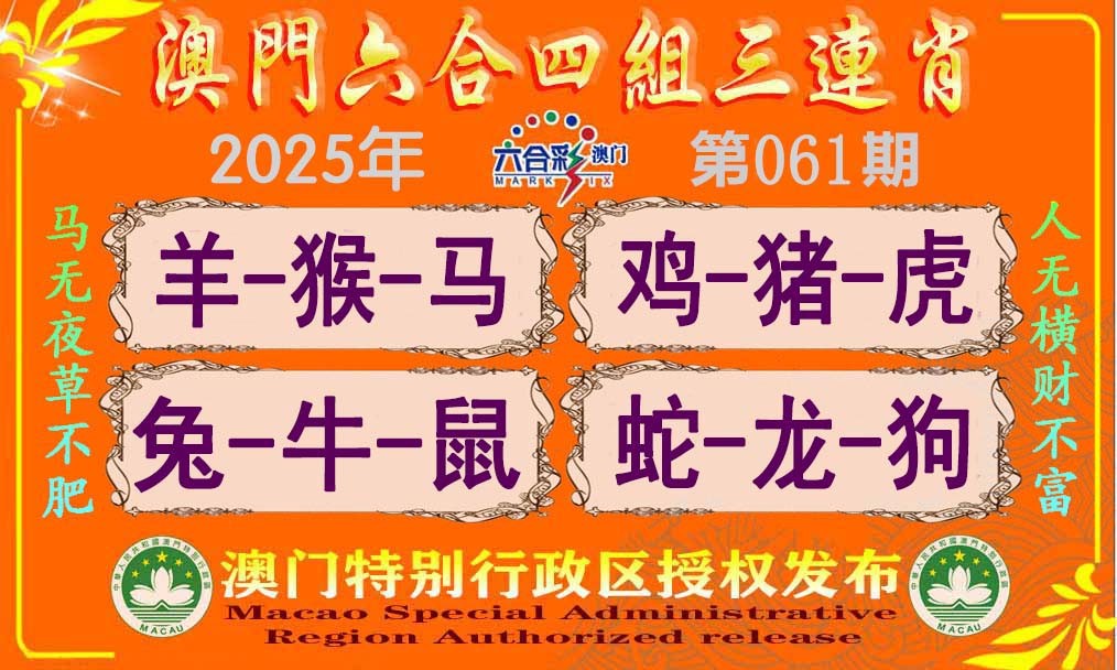2025061期六合四组三连肖