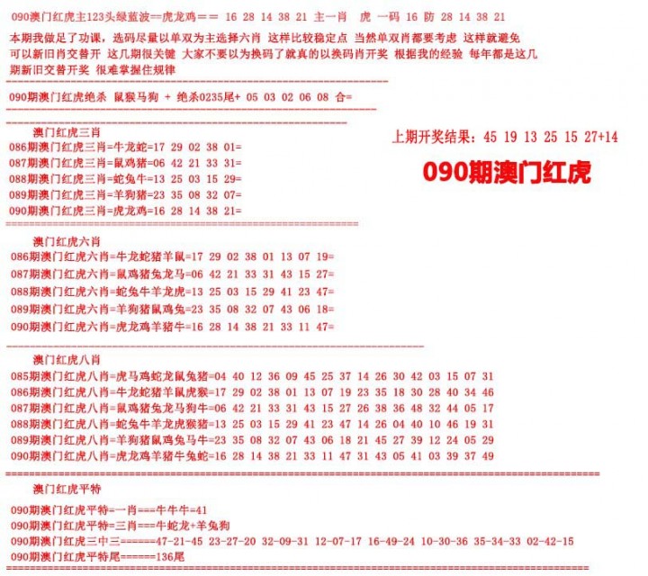 2025090期红虎图