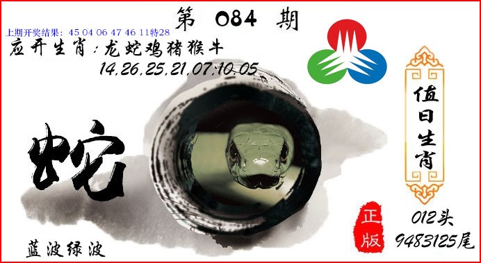 2025084期值日生肖