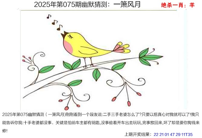 2025075期幽默猜测
