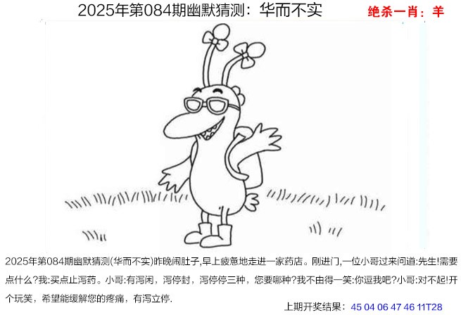 2025084期幽默猜测