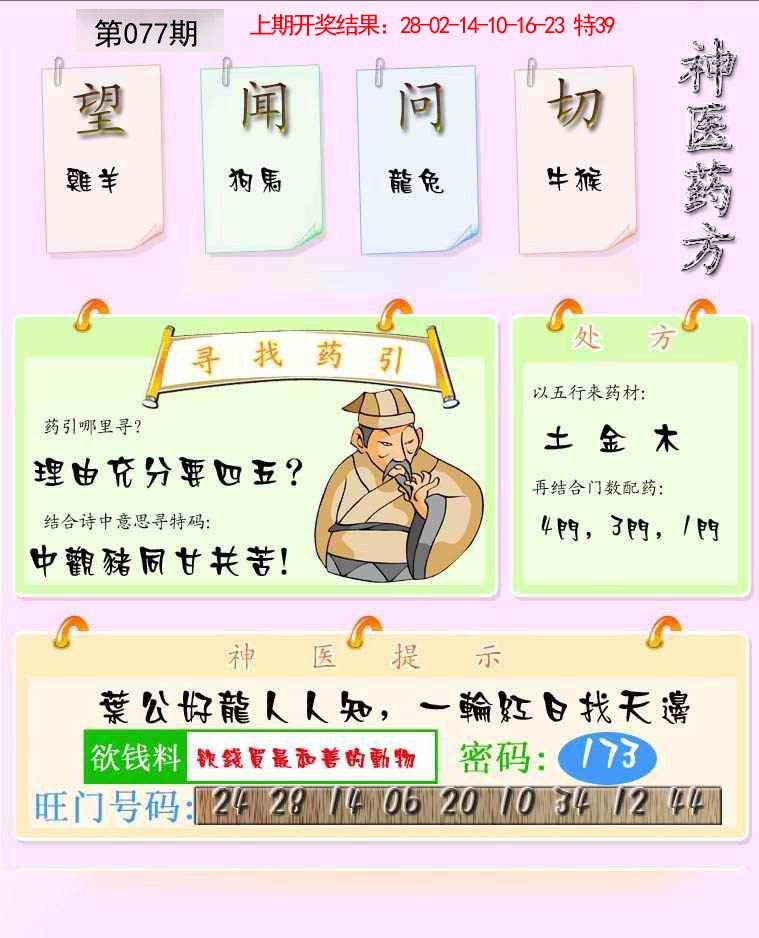 2025077期神医药方