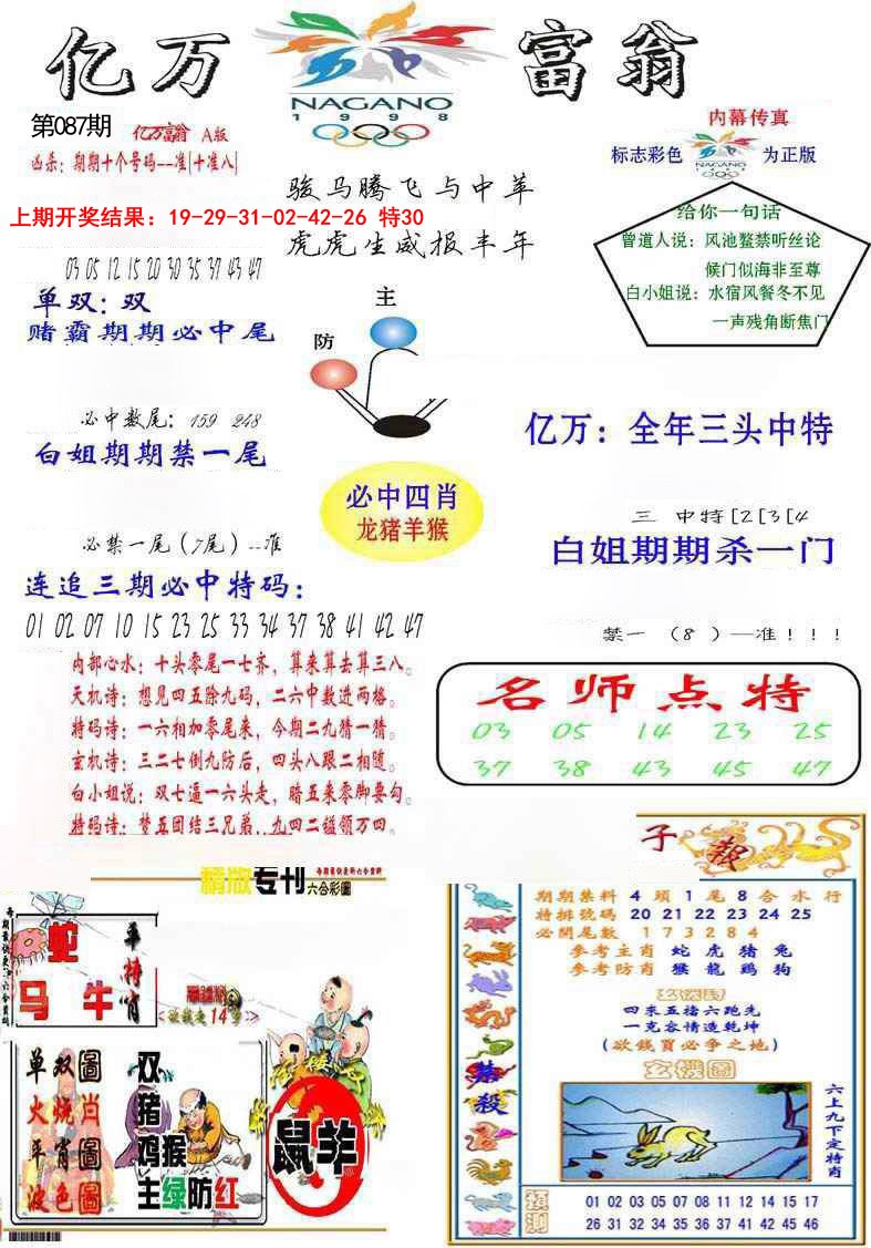 2025087期亿万富翁A