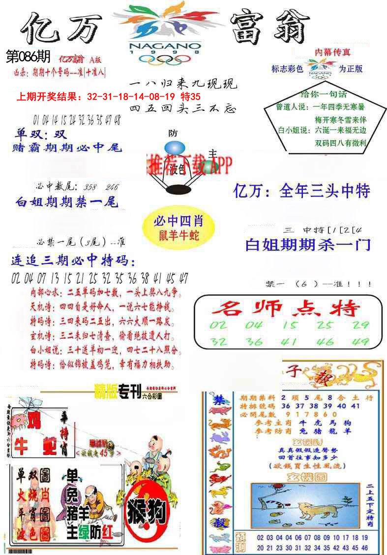 2025086期亿万富翁A