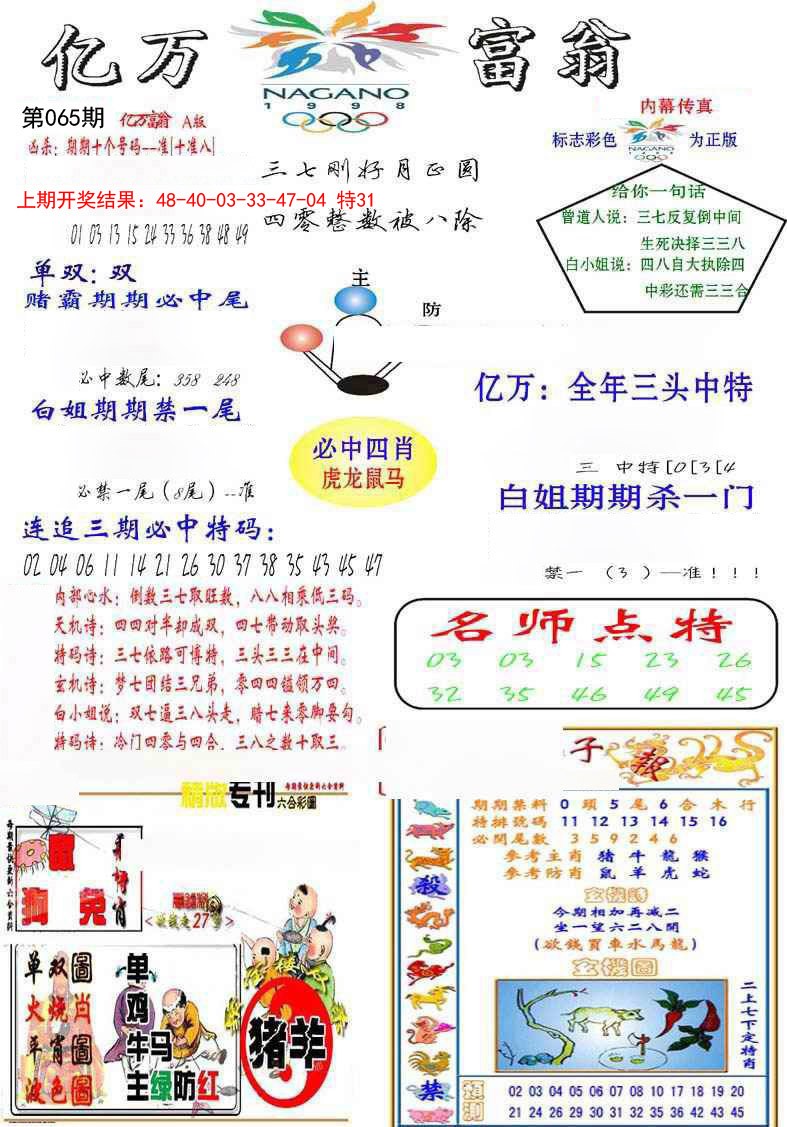 2025065期亿万富翁A