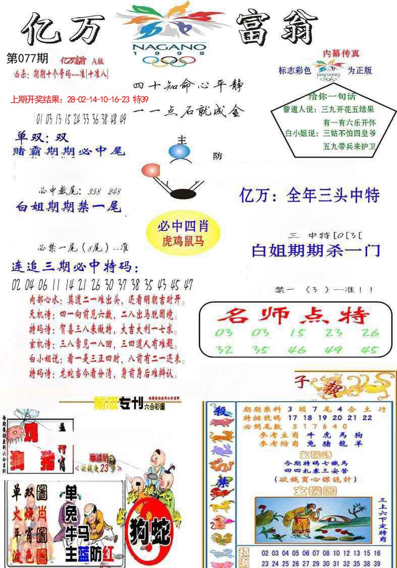 2025077期亿万富翁A