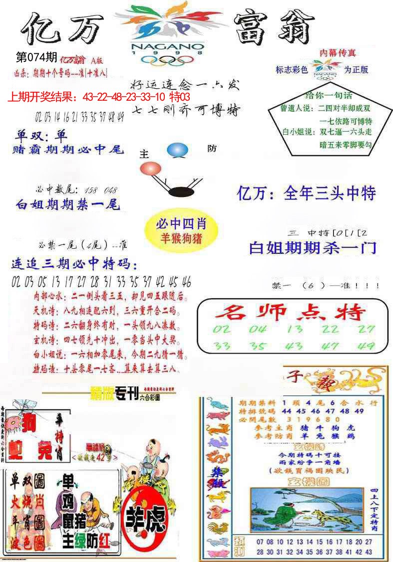 2025074期亿万富翁A