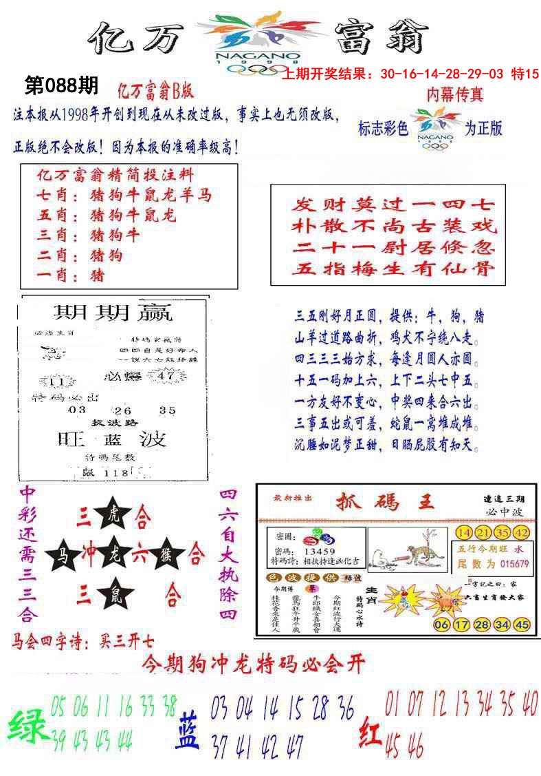 2025088期亿万富翁B