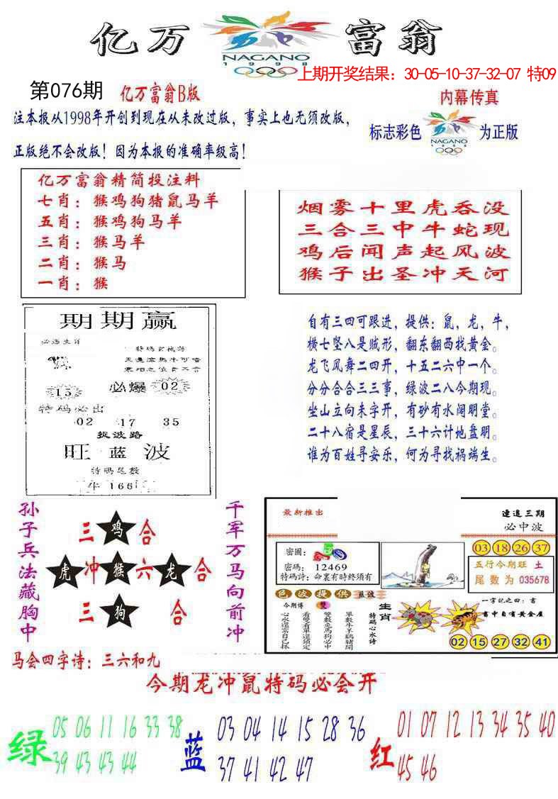 2025076期亿万富翁B