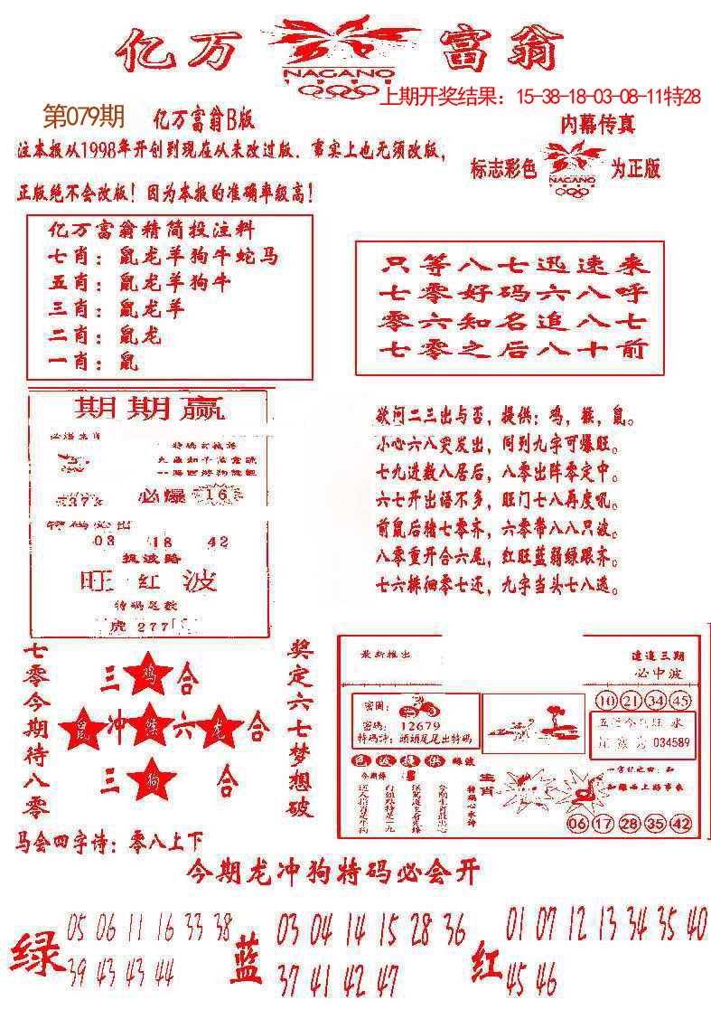 2025079期亿万富翁B