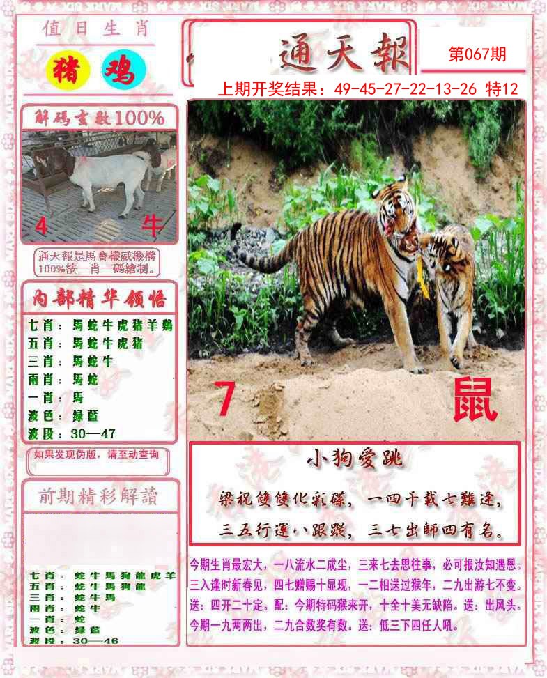 2025067期马经通天报