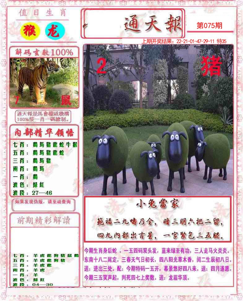 2025075期马经通天报