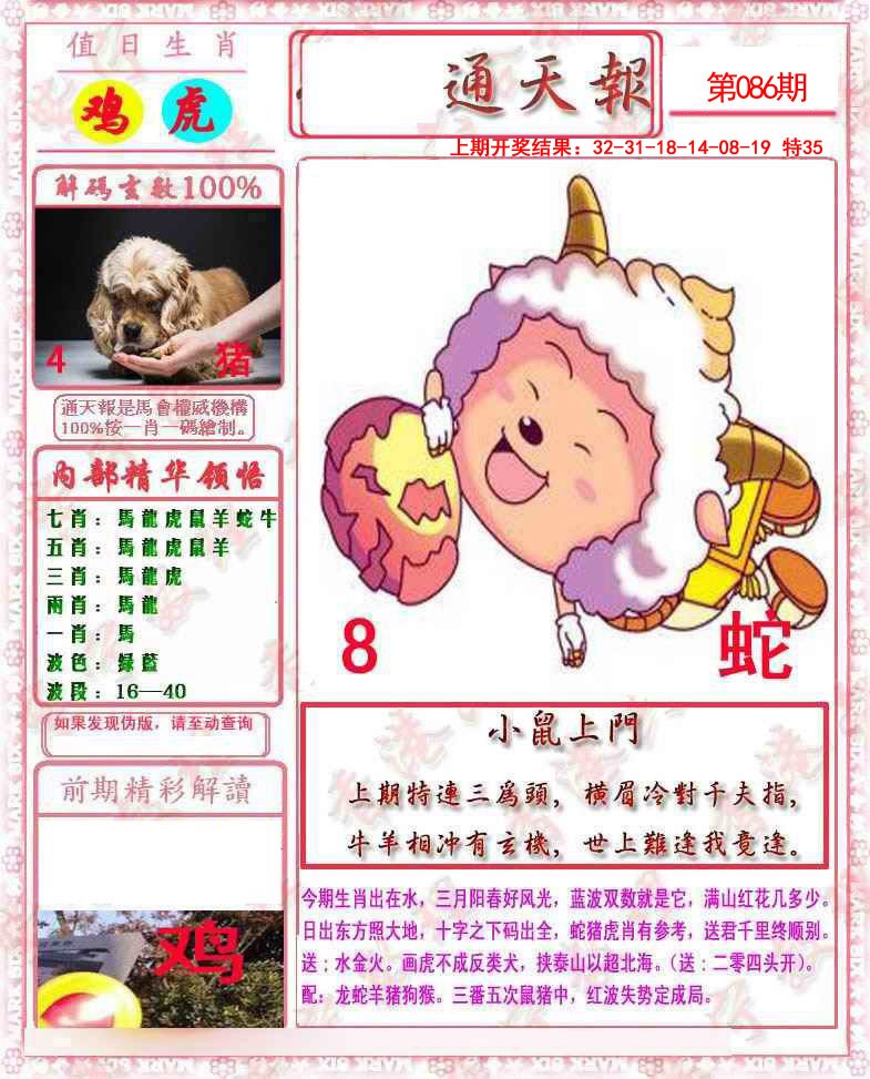 2025086期马经通天报