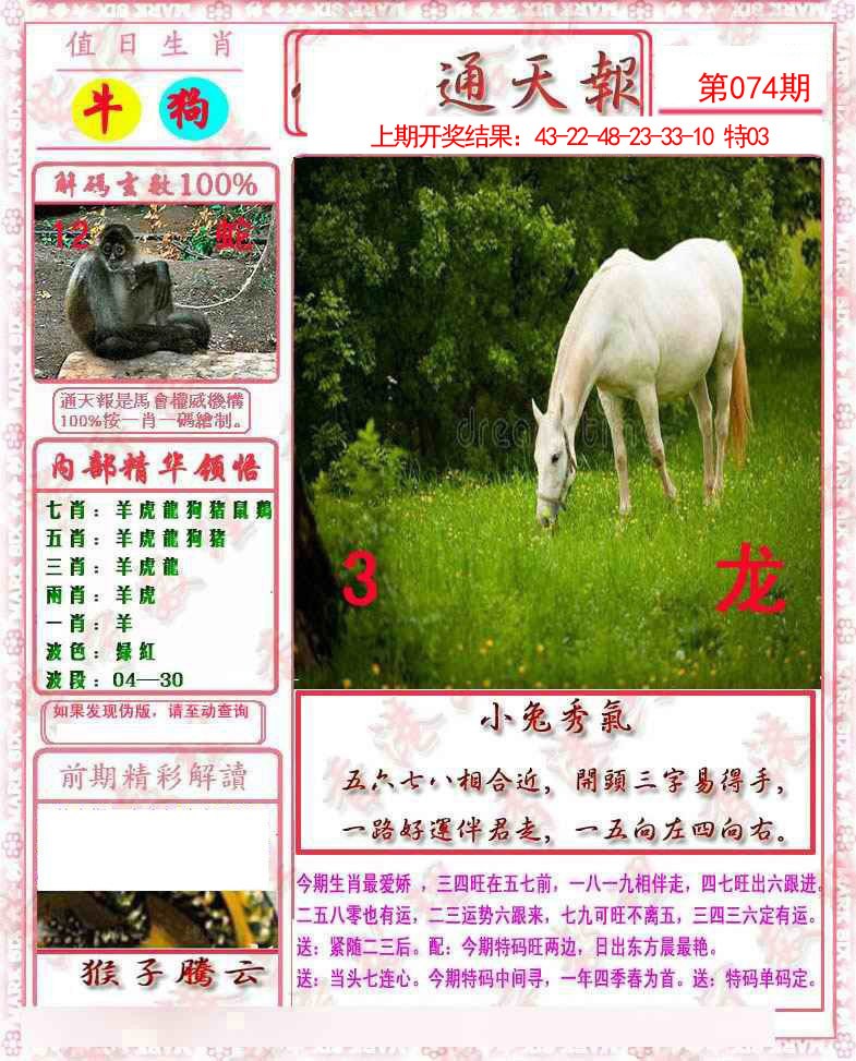 2025074期马经通天报