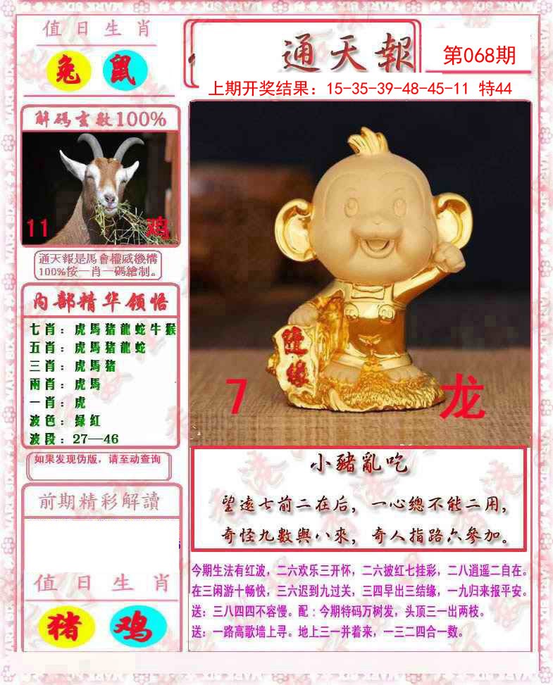 2025068期马经通天报