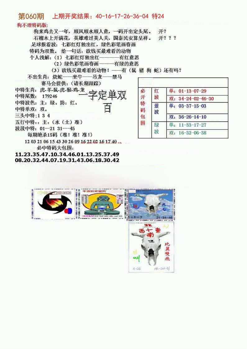2025060期狗不理特码报