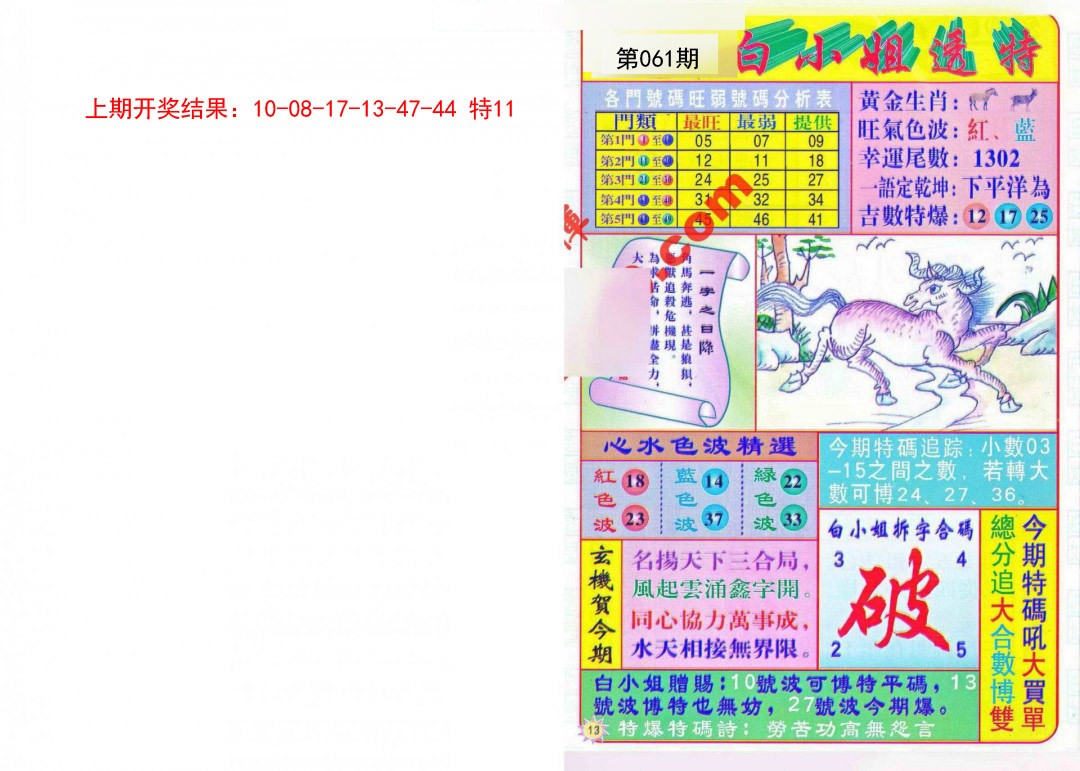 2025061期白小姐透特