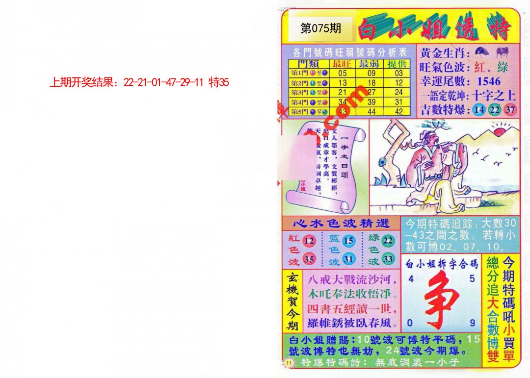 2025075期白小姐透特