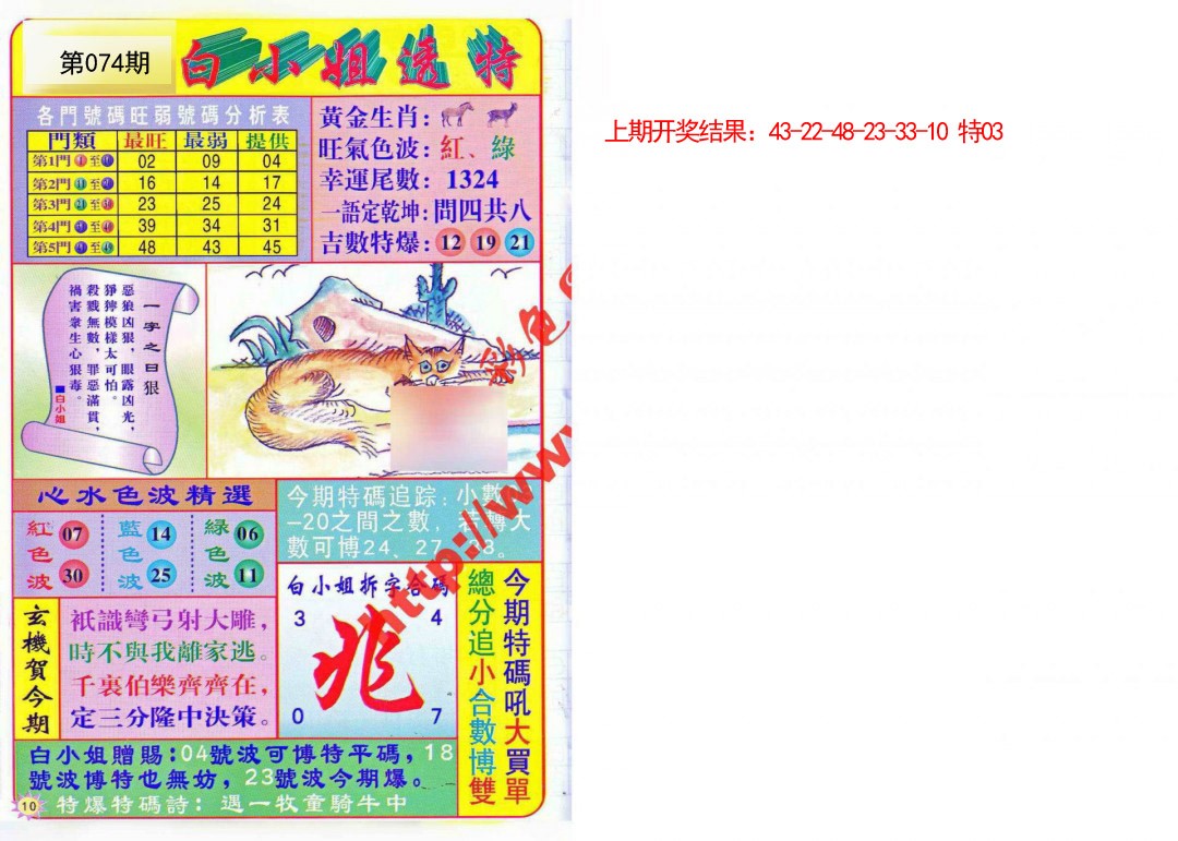 2025074期白小姐透特