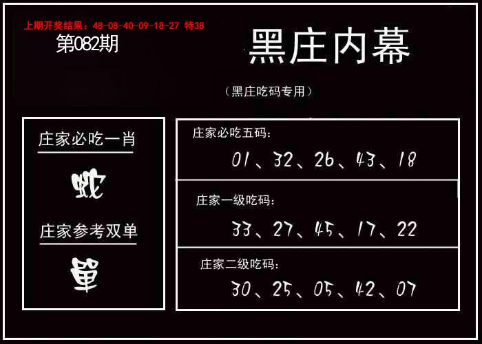 2025082期黑庄内幕