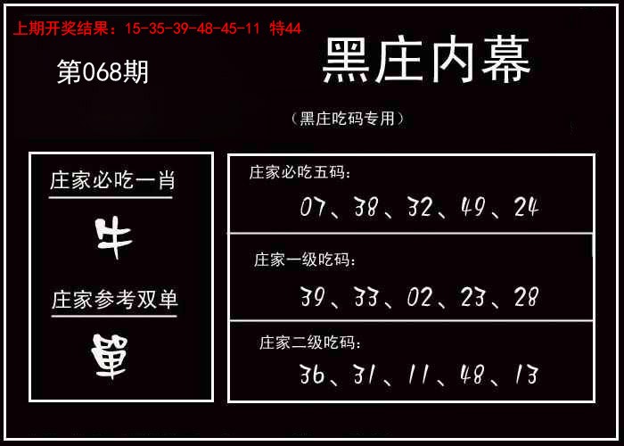 2025068期黑庄内幕