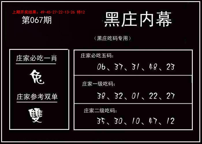 2025067期黑庄内幕