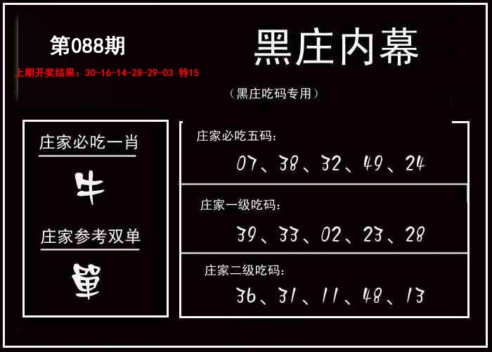 2025088期黑庄内幕