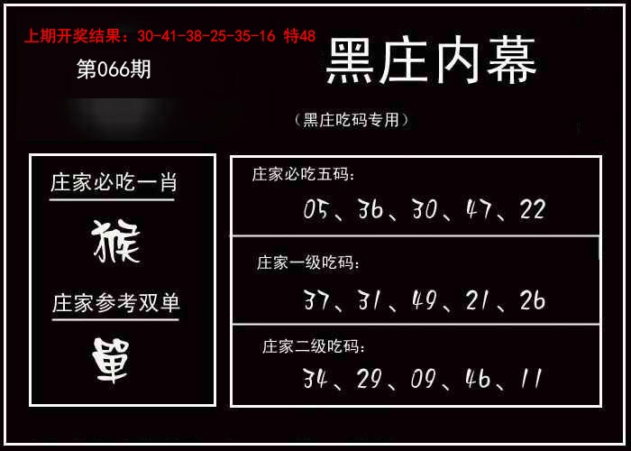 2025066期黑庄内幕