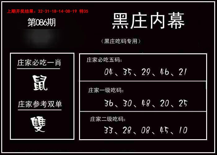 2025086期黑庄内幕