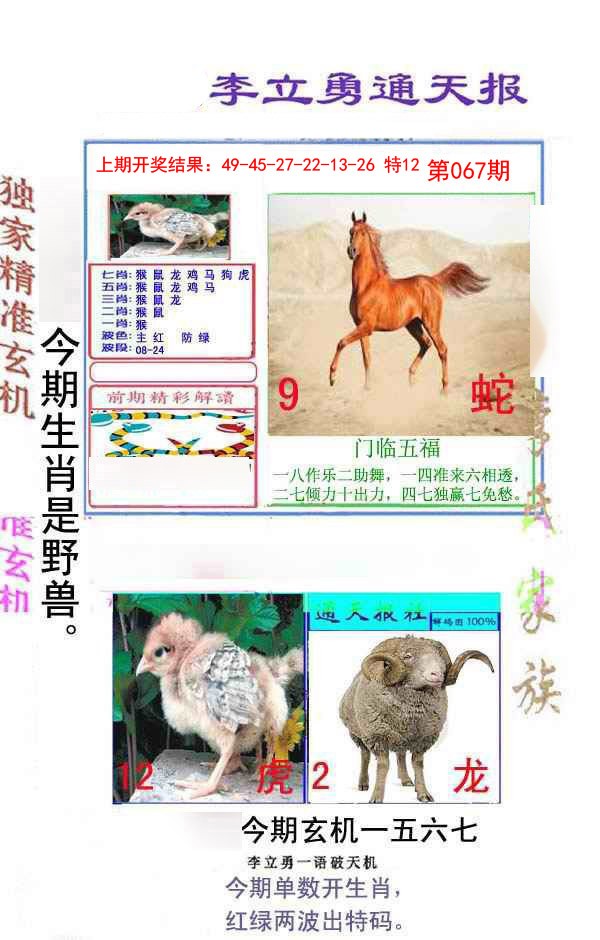 2025067期李立勇通天报