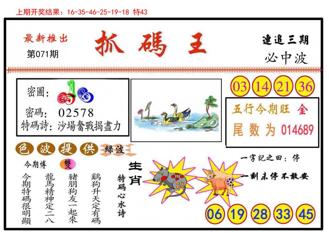 2025071期抓码王