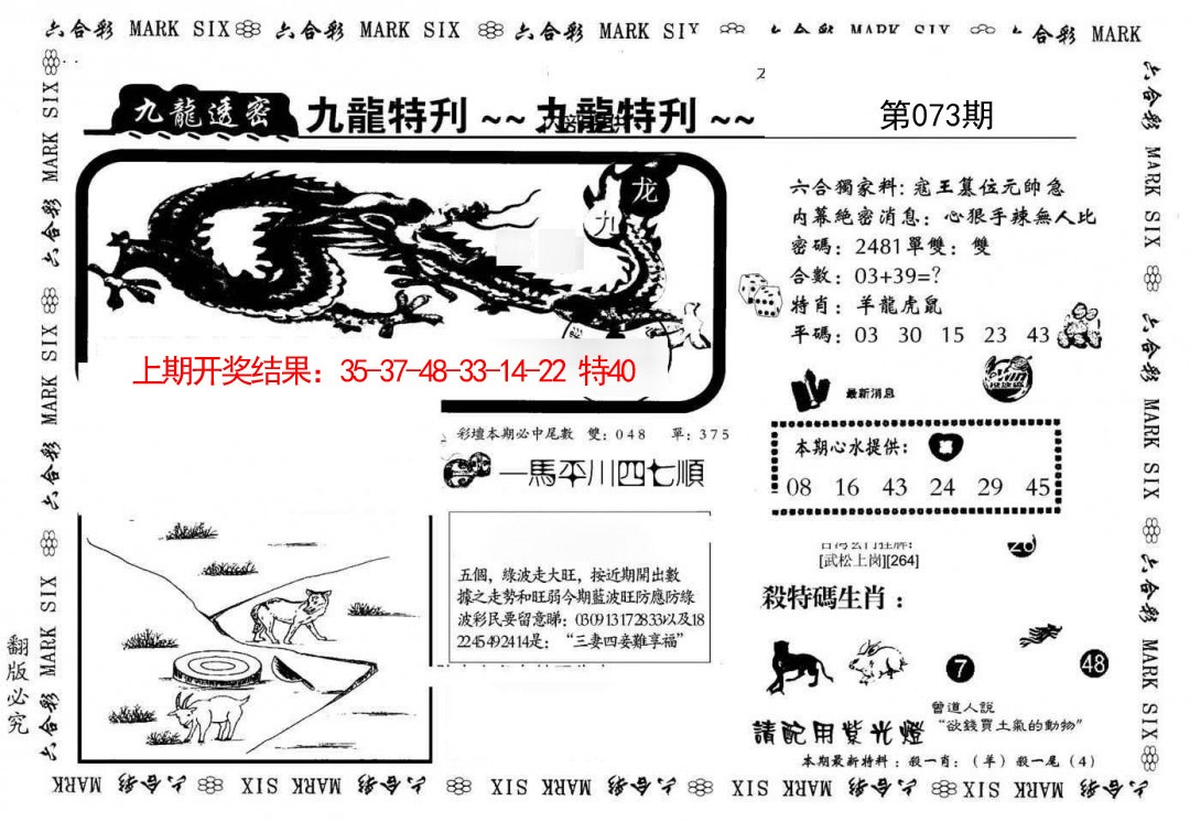 2025073期九龙特新刊