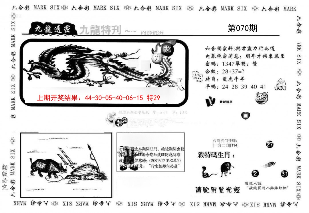 2025070期九龙特新刊
