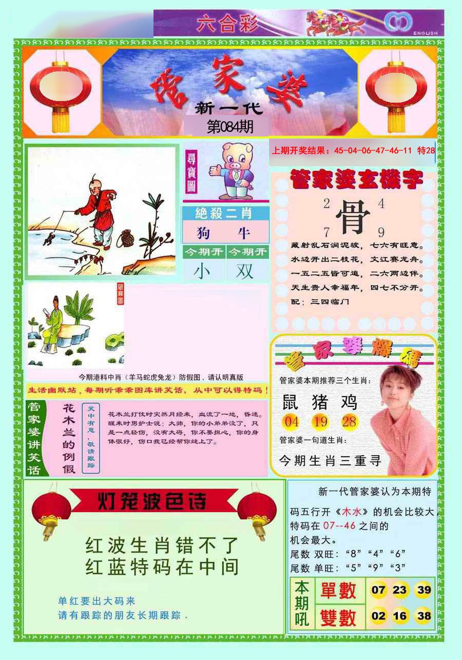 2025084期新一代管家婆