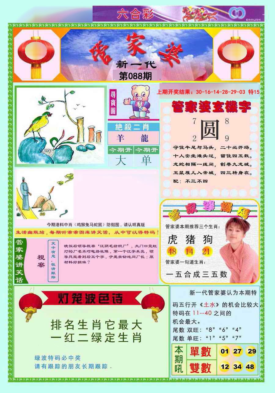 2025088期新一代管家婆