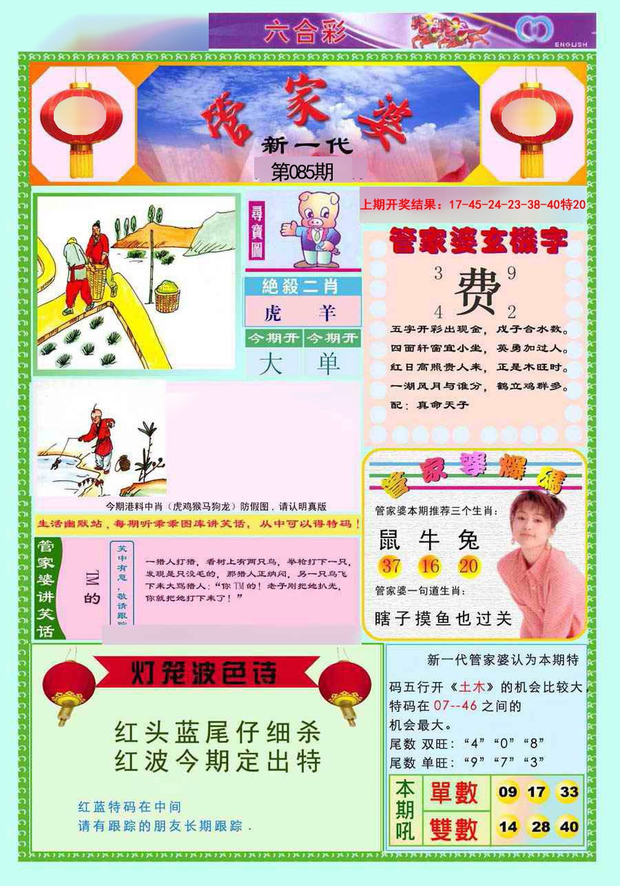 2025085期新一代管家婆