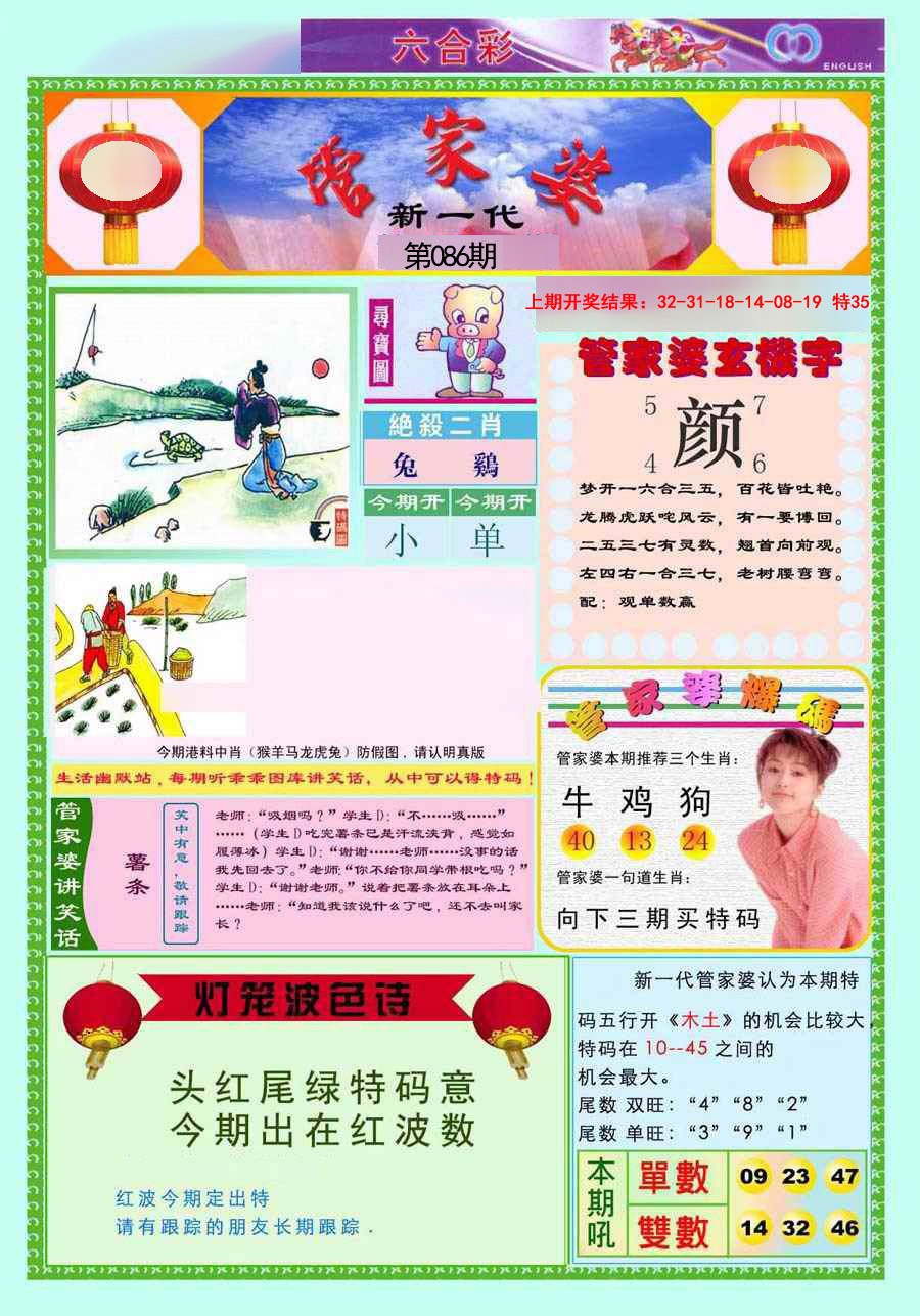 2025086期新一代管家婆