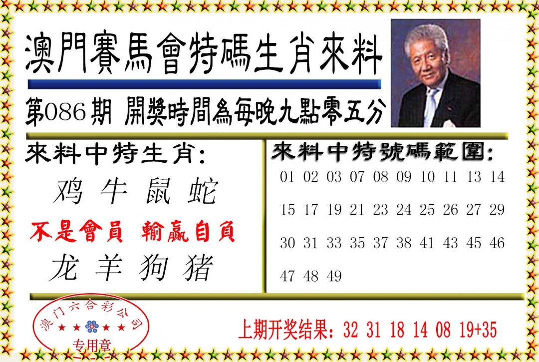 2025086期特码生肖来料
